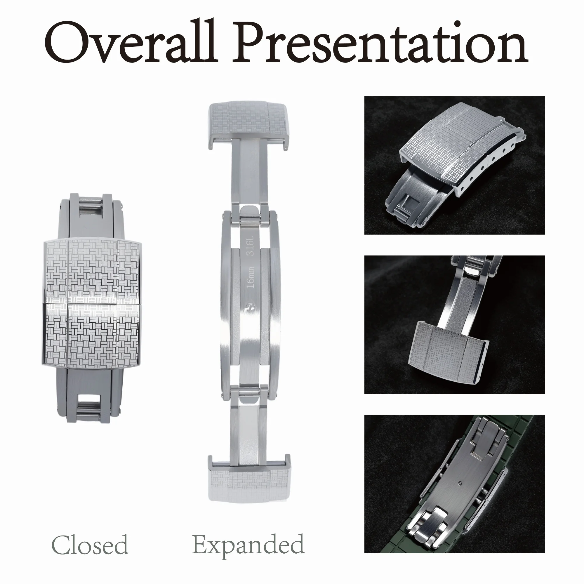 16mm 18mm 20mm CTS Watch Strap Sailcloth Pattern 316L Stainless Steel Folding Buckle Daytona Deployment Clasp Replacement
16mm 18mm 20mm CTS Watch Strap Sailcloth Pattern 316L Stainless Steel Folding Buckle Daytona Deployment Clasp Replacement
