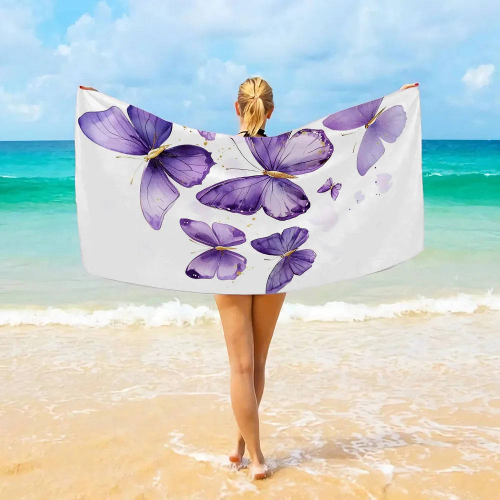 1 Quick Dry Microfiber Beach Towel with Vibrant Purple Butterfly Print - Soft and Absorbent for the Beach, Pool, Camping
1 Quick Dry Microfiber Beach Towel with Vibrant Purple Butterfly Print - Soft and Absorbent for the Beach, Pool, Camping