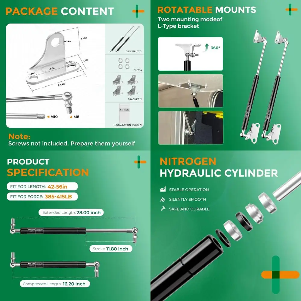 Heavy-Duty 28 Gas Struts for 400lb Lift, RV, Boat, Cabinets, and More
Heavy-Duty 28 Gas Struts for 400lb Lift, RV, Boat, Cabinets, and More