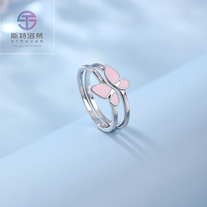 Wholesale 925 Sterling Silver Female Jewelry Sweet Cute Cartoon Internet Celebrity Pink Butterfly Ring with Emerald Cut Diamond
Wholesale 925 Sterling Silver Female Jewelry Sweet Cute Cartoon Internet Celebrity Pink Butterfly Ring with Emerald Cut Diamond