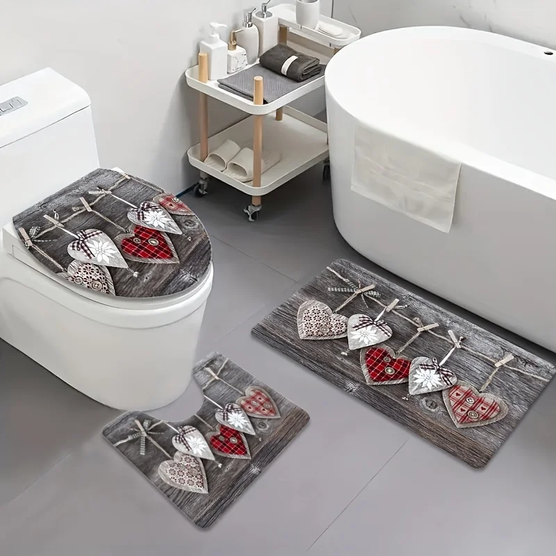 Bathroom floor mat three-piece set: heart-shaped toilet mat + carpet + U-shaped floor mat, non-slip and wear-resistant
Bathroom floor mat three-piece set: heart-shaped toilet mat + carpet + U-shaped floor mat, non-slip and wear-resistant