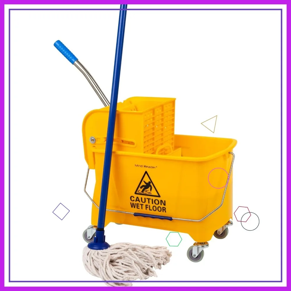 22 Qt Mop Bucket with Wringer, Easy Floor Cleaning, Wheels & Handle, Yellow
22 Qt Mop Bucket with Wringer, Easy Floor Cleaning, Wheels & Handle, Yellow