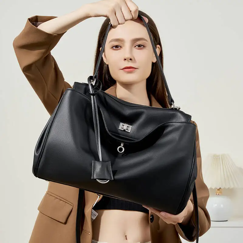 Women's Genuine Leather Large Capacity Solid Color Tote Bag 2026 New Fashion Leather Shoulder Bag Casual Ladies Commute Handbag
Women's Genuine Leather Large Capacity Solid Color Tote Bag 2026 New Fashion Leather Shoulder Bag Casual Ladies Commute Handbag