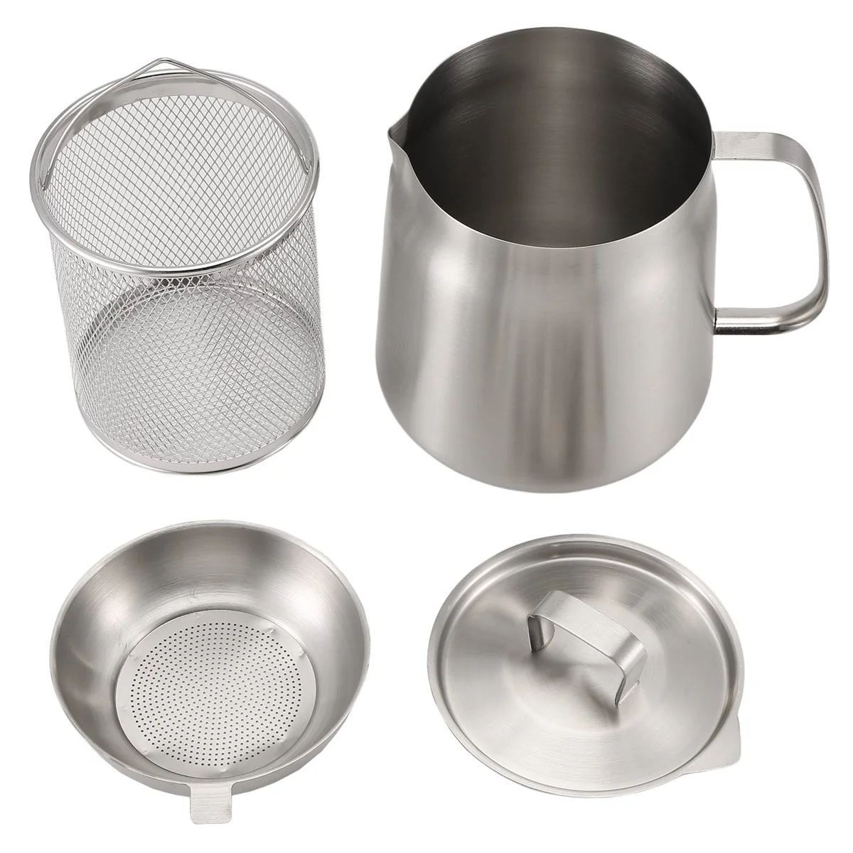 2-In-1 Multifunctional Oil Strainer Pot Stainless Steel Versatile Oil Filter Vessel Oil Filter Pot for Kitchen
2-In-1 Multifunctional Oil Strainer Pot Stainless Steel Versatile Oil Filter Vessel Oil Filter Pot for Kitchen