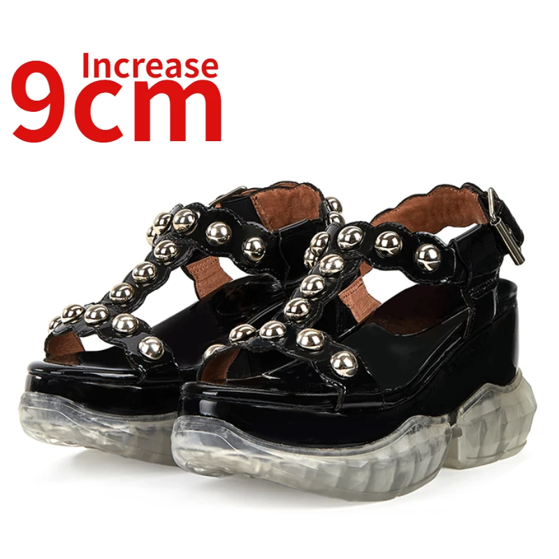 Summer Trends Black/pink 9cm Thick Sole Sandals Rivet Design Shoes for Women's Comfortable Breathable Height Increasing Sandals
Summer Trends Black/pink 9cm Thick Sole Sandals Rivet Design Shoes for Women's Comfortable Breathable Height Increasing Sandals