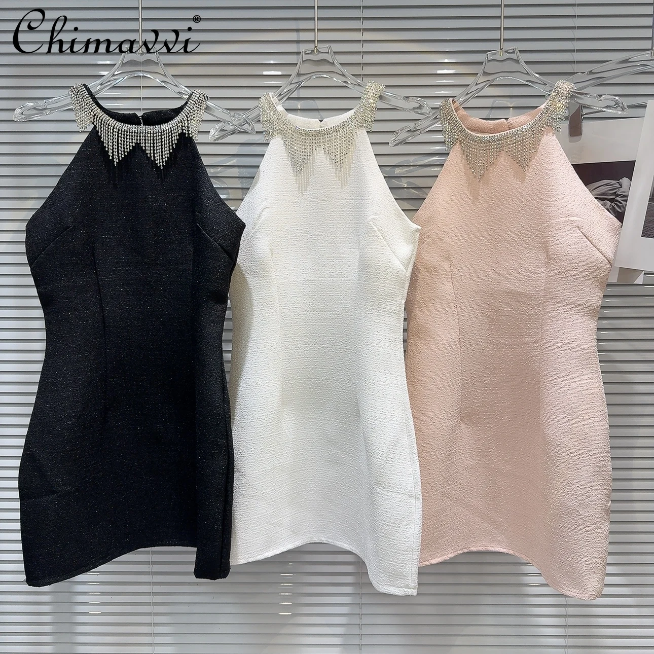 Sexy Sleeveless Party Dress Women 2024 Summer New Fashion Rhinestone Tassel Collar Elegant Socialite Slim Fit Halter Dress Women
Sexy Sleeveless Party Dress Women 2024 Summer New Fashion Rhinestone Tassel Collar Elegant Socialite Slim Fit Halter Dress Women
