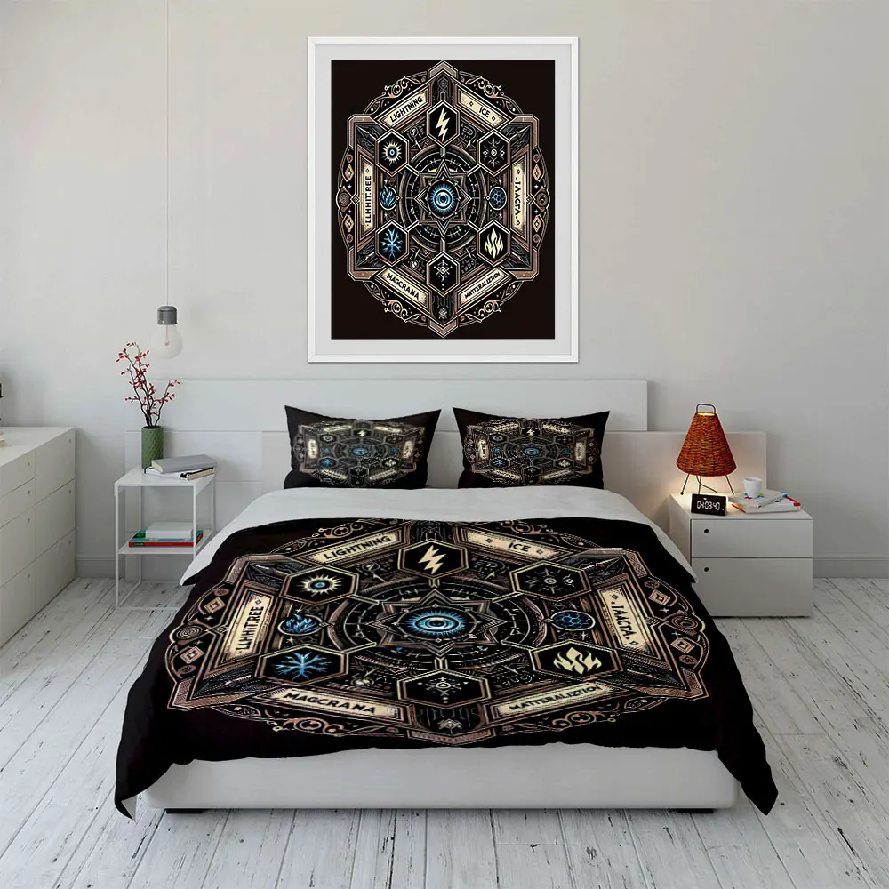 "Magic Elements Decorative Art Set" Bedding Set with 1 Duvet Cover 2 Pillowcases Single Double King Queen, Gift
"Magic Elements Decorative Art Set" Bedding Set with 1 Duvet Cover 2 Pillowcases Single Double King Queen, Gift
