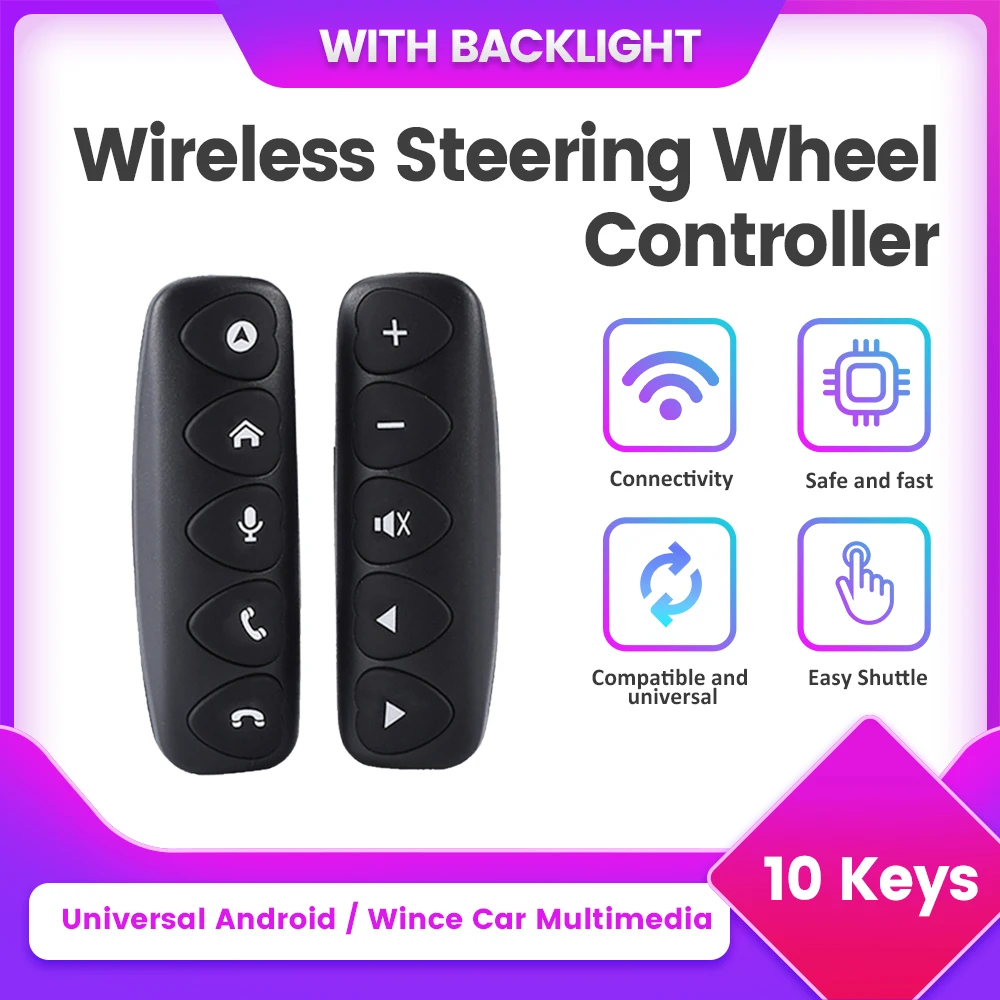 10 Keys Wireless Steering Wheel Remote Control Android Universal Multi-function For Car Radio DVD GPS MultimediaSwitch Buttons
10 Keys Wireless Steering Wheel Remote Control Android Universal Multi-function For Car Radio DVD GPS MultimediaSwitch Buttons