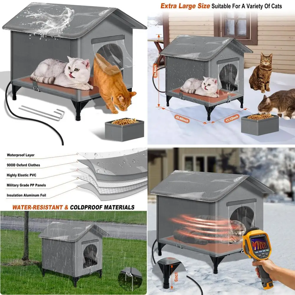 Foldable Insulated Outdoor Cat Shelter with Heating Pad for Winter | Weather-Resistant Collapsible Home for Stray Cats
Foldable Insulated Outdoor Cat Shelter with Heating Pad for Winter | Weather-Resistant Collapsible Home for Stray Cats