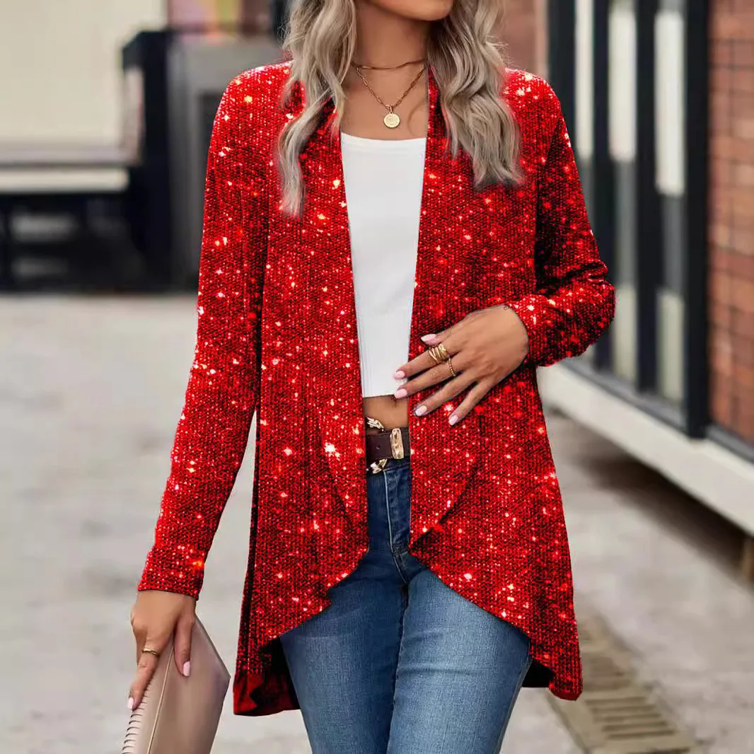 Christmas Heavy Work Sequin Color Fashion Casual Asymmetrical Jacket Women's Clothing Cross-Border Online Exclusive Pol...
Christmas Heavy Work Sequin Color Fashion Casual Asymmetrical Jacket Women's Clothing Cross-Border Online Exclusive Pol...