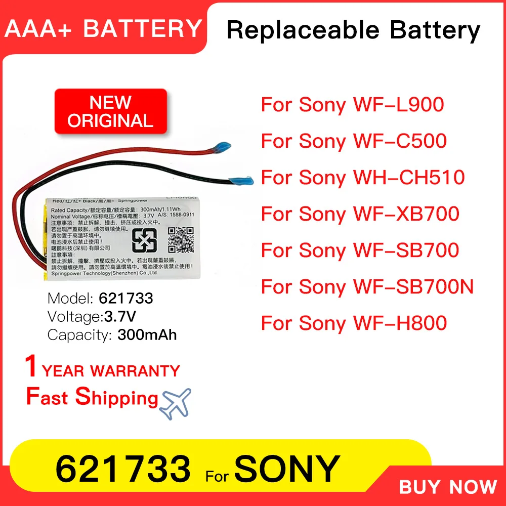 Original 621733 Charging BOX Case Battery For Sony WF-L900 WF-L900H WH-CH510 WF-SB700N WF-XB700 WF-C500 WF-H800 Batteria + Tools
Original 621733 Charging BOX Case Battery For Sony WF-L900 WF-L900H WH-CH510 WF-SB700N WF-XB700 WF-C500 WF-H800 Batteria + Tools