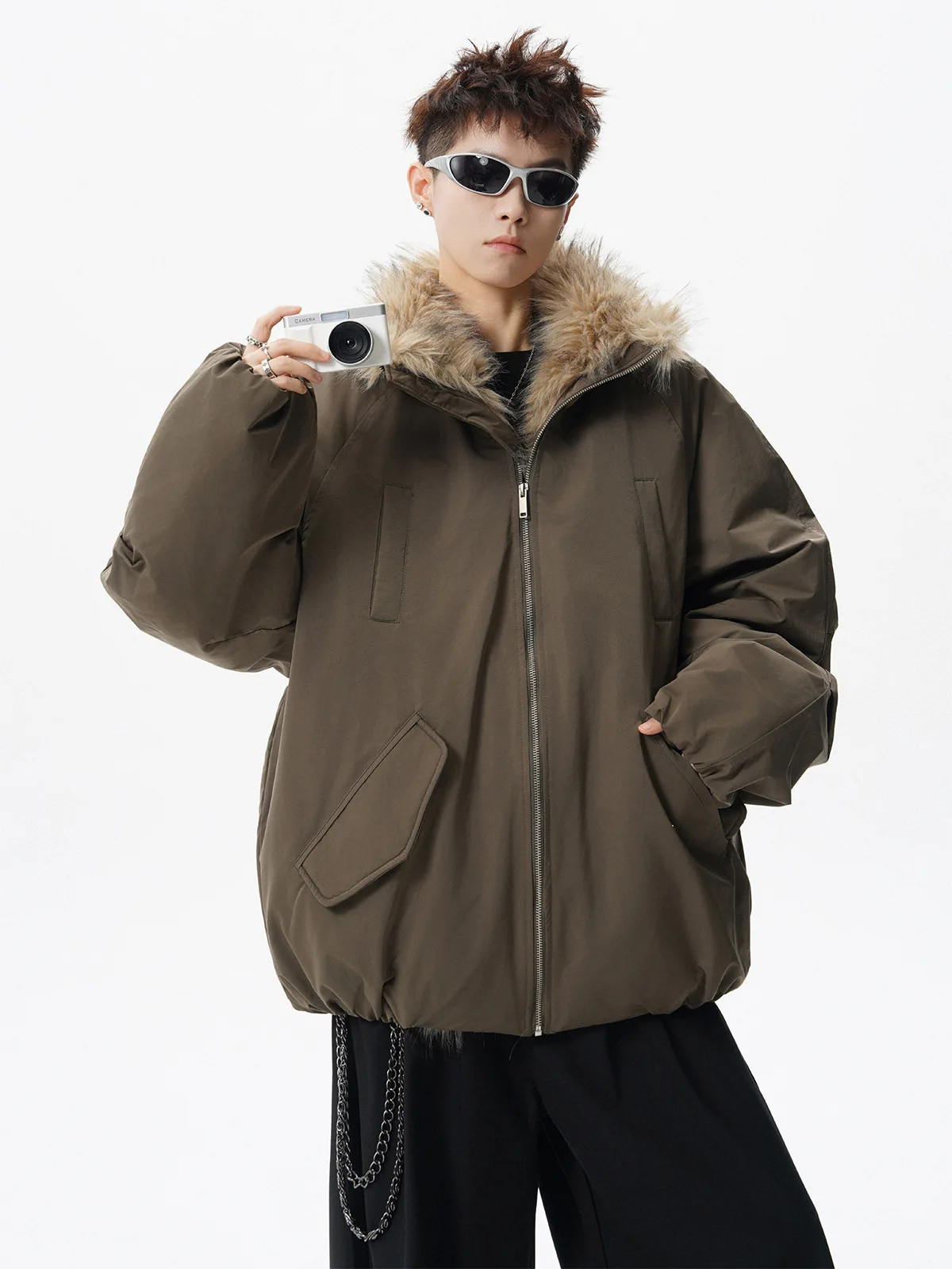 Fur Collar Fabric Jackets Mens Autumn Bomber Vintage Casual Menswear High Quality Wool Lined Fashion Military Overcoat Men's Top
Fur Collar Fabric Jackets Mens Autumn Bomber Vintage Casual Menswear High Quality Wool Lined Fashion Military Overcoat Men's Top