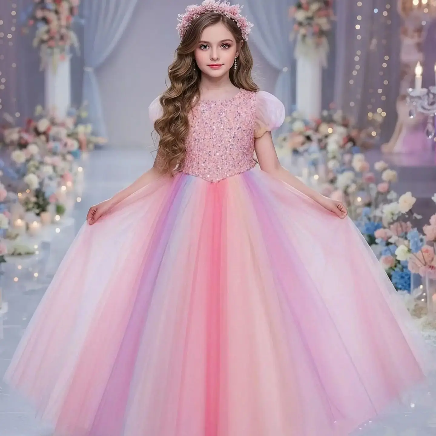 Элегантное праздничное платье с цветочным узором для девочек, карнавальный костюм, свадебное платье подружки невесты с пышными рукавами, платье принцессы для дня рождения, выпускного вечера, Vestidos
Элегантное праздничное платье с цветочным узором для девочек, карнавальный костюм, свадебное платье подружки невесты с пышными рукавами, платье принцессы для дня рождения, выпускного вечера, Vestidos