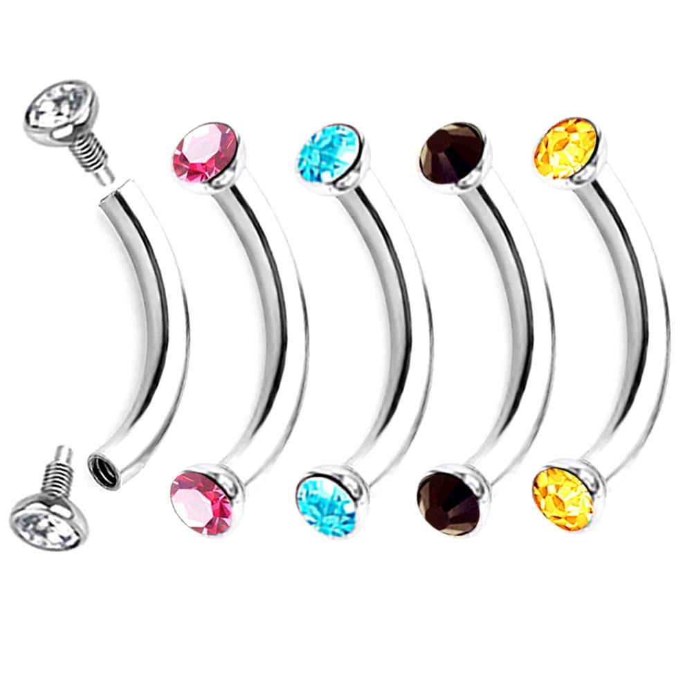 2X Varies Colour 16g Internally Threaded Eyebrow Ring 6/8/10/12/14mm Bar Curved Barbell Ear Tragus Lip Stud Piercing
2X Varies Colour 16g Internally Threaded Eyebrow Ring 6/8/10/12/14mm Bar Curved Barbell Ear Tragus Lip Stud Piercing