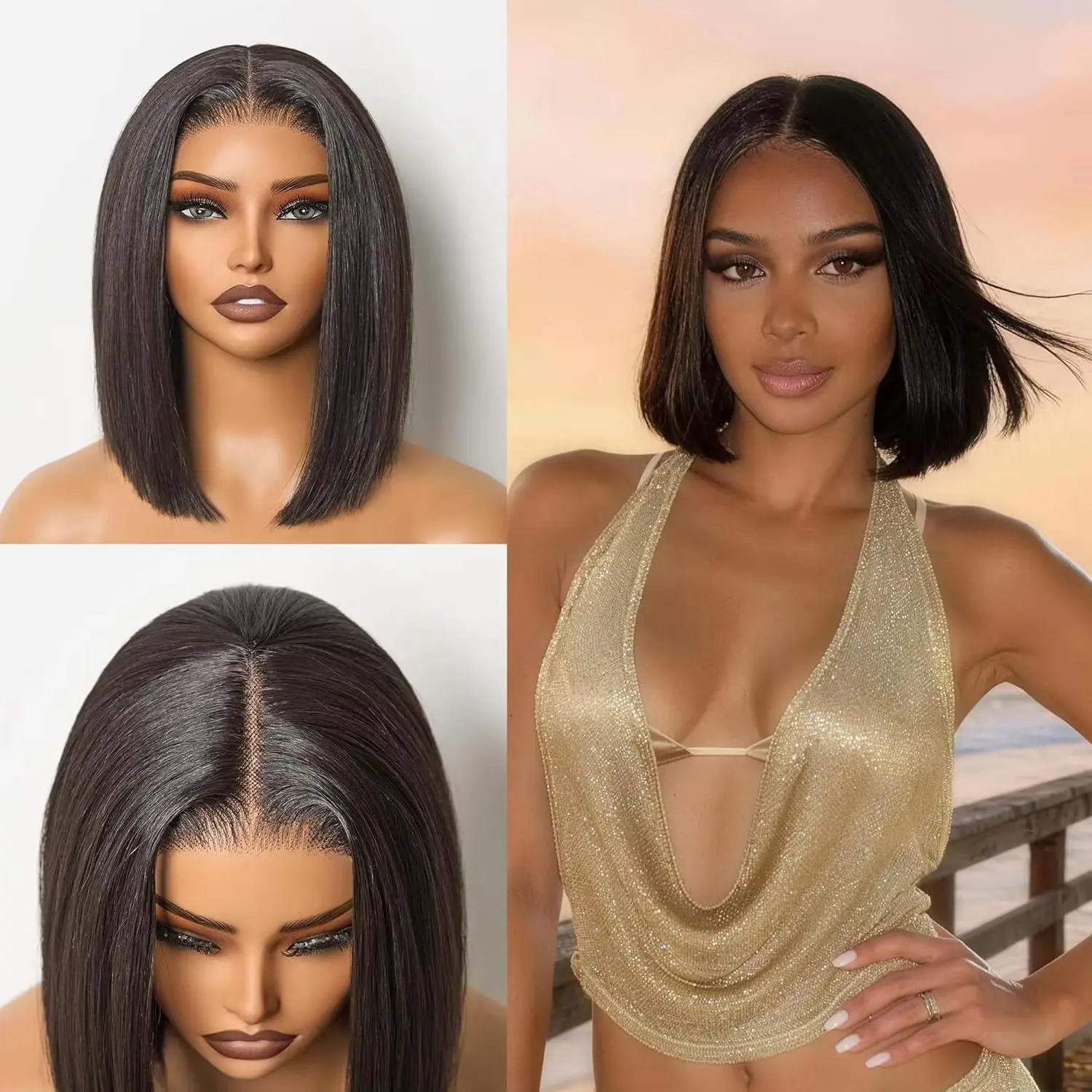 220% Density 13x4 HD Lace Frontal Human Hair Wigs #4 Chocolate Brown Bone Straight Short Bob Wig
220% Density 13x4 HD Lace Frontal Human Hair Wigs #4 Chocolate Brown Bone Straight Short Bob Wig