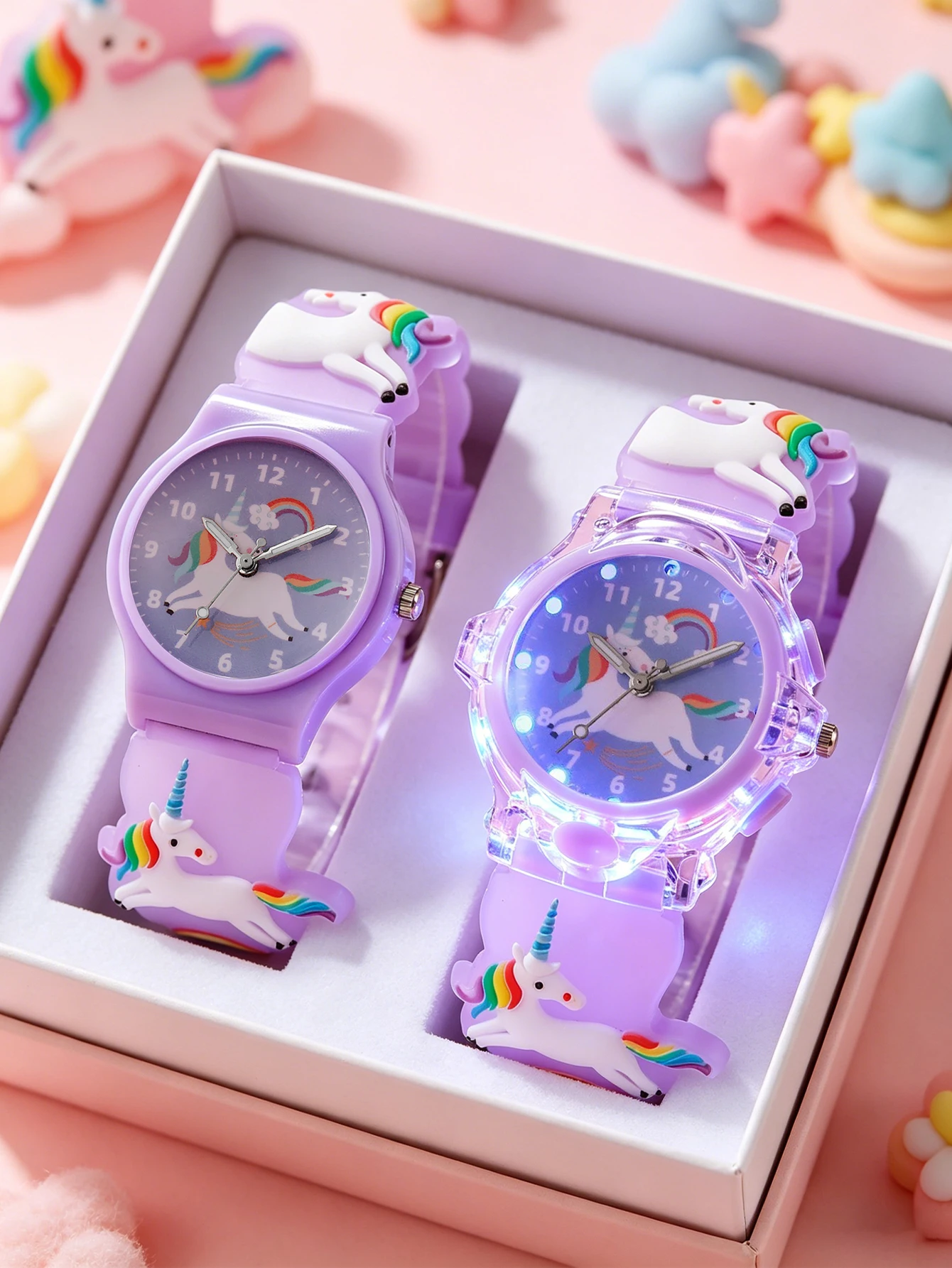 2Pcs Kids Unicorn Watch Set Cute Light Up & Quartz Wristwatch for Girls
2Pcs Kids Unicorn Watch Set Cute Light Up & Quartz Wristwatch for Girls