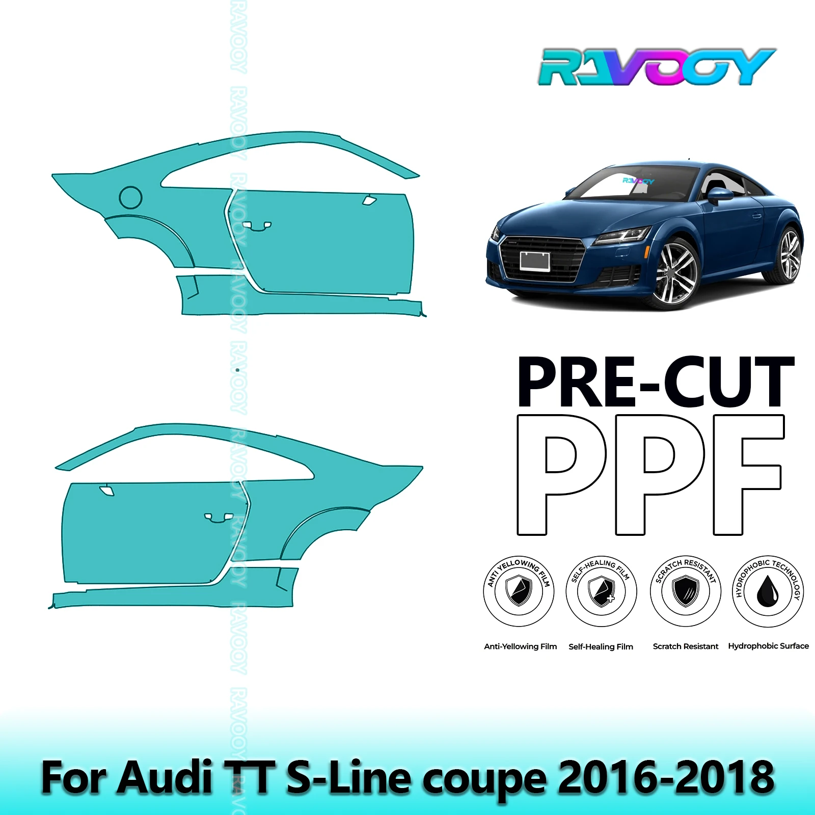 For Audi TT S-Line coupe 2016-2018 8.5mil Clear Matte Pre-Cut PPF Door & A/B Pillar Kit TPU Paint Protection Film Set
For Audi TT S-Line coupe 2016-2018 8.5mil Clear Matte Pre-Cut PPF Door & A/B Pillar Kit TPU Paint Protection Film Set