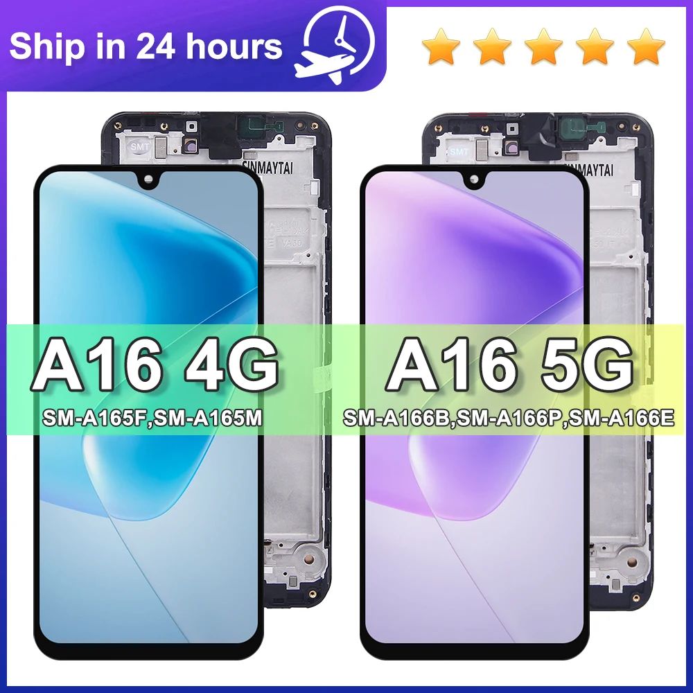 Для Samsung A16 5G A166B ЖК-дисплей с цифровым преобразователем сенсорного экрана в сборе 6,7 дюйма AMOLED A16 4G A165F Запасная часть для Samsung A16
Для Samsung A16 5G A166B ЖК-дисплей с цифровым преобразователем сенсорного экрана в сборе 6,7 дюйма AMOLED A16 4G A165F Запасная часть для Samsung A16