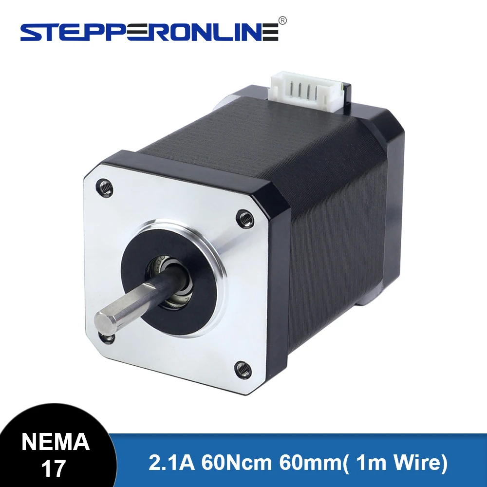 STEPPERONLINE Nema17 Stepper Motor 42x60mm 2 Phase 60Ncm 2.1A Stepper Motor with 4-lead 1M Cable for 3D printer CNC XYZ
STEPPERONLINE Nema17 Stepper Motor 42x60mm 2 Phase 60Ncm 2.1A Stepper Motor with 4-lead 1M Cable for 3D printer CNC XYZ