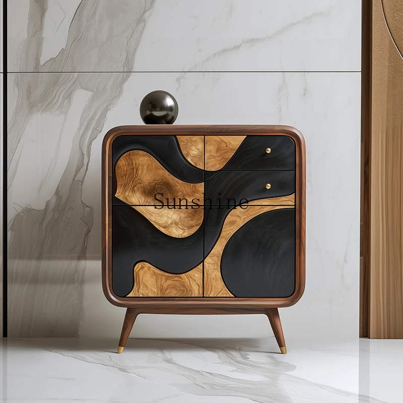 Italian retro solid wood entrance/high-end entry living room wall locker
Italian retro solid wood entrance/high-end entry living room wall locker