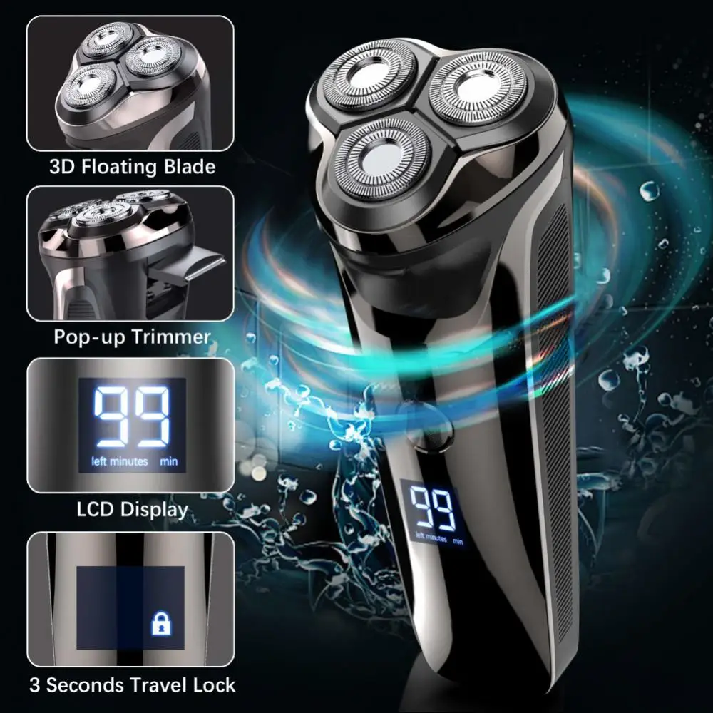 Electric Razor Electric Shaver Rechargeable Shaving Machine for Men Beard Trimmer Rotary Shaver Wet-Dry Dual Use Can Water-Proof
Electric Razor Electric Shaver Rechargeable Shaving Machine for Men Beard Trimmer Rotary Shaver Wet-Dry Dual Use Can Water-Proof