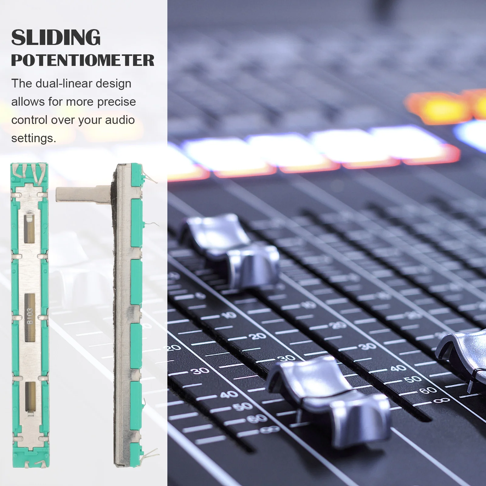 5pcs 75mm Mixer B10k Two Channel Straight Sliding Potentiometer Linear Replacement Tuning Tool Audio Equipment
5pcs 75mm Mixer B10k Two Channel Straight Sliding Potentiometer Linear Replacement Tuning Tool Audio Equipment