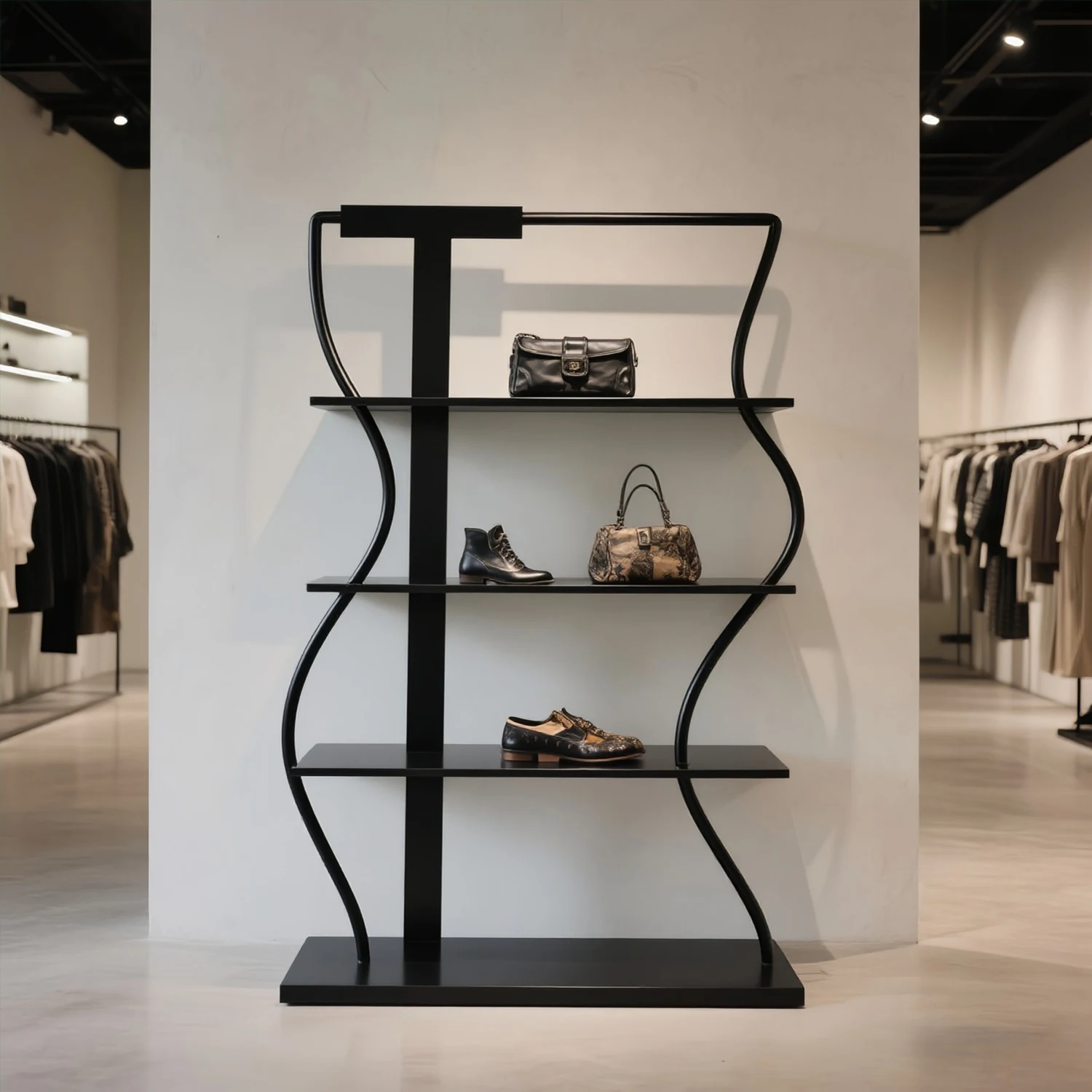 Clothing store shoe store bag display rack wrought iron paint rack multi-layer shelf display simple display
Clothing store shoe store bag display rack wrought iron paint rack multi-layer shelf display simple display
