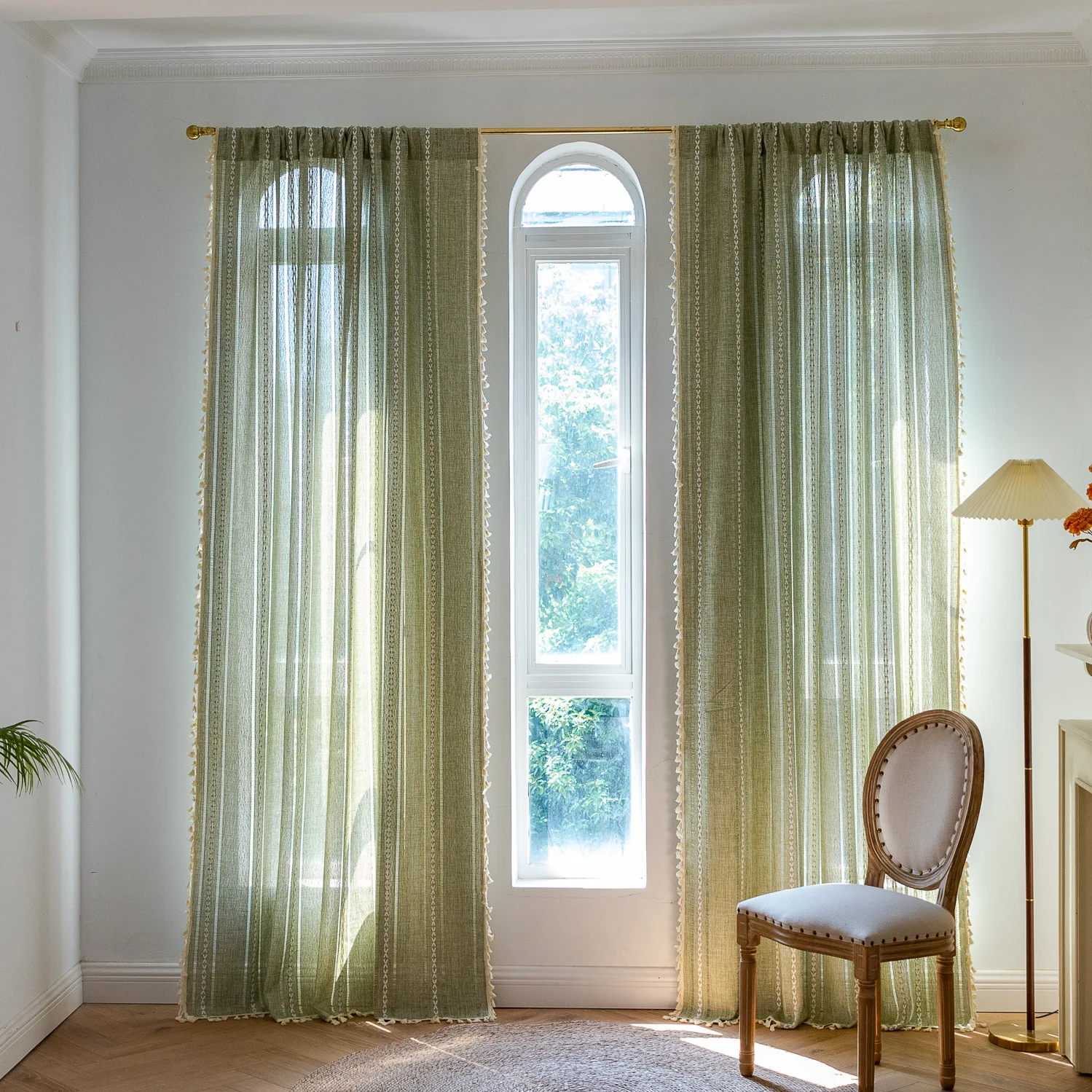 Boho Curtains for Bedroom Embroidery Striped Farmhouse Long White Linen Light Filtering for Living Room Rod Pocket Drapes
Boho Curtains for Bedroom Embroidery Striped Farmhouse Long White Linen Light Filtering for Living Room Rod Pocket Drapes