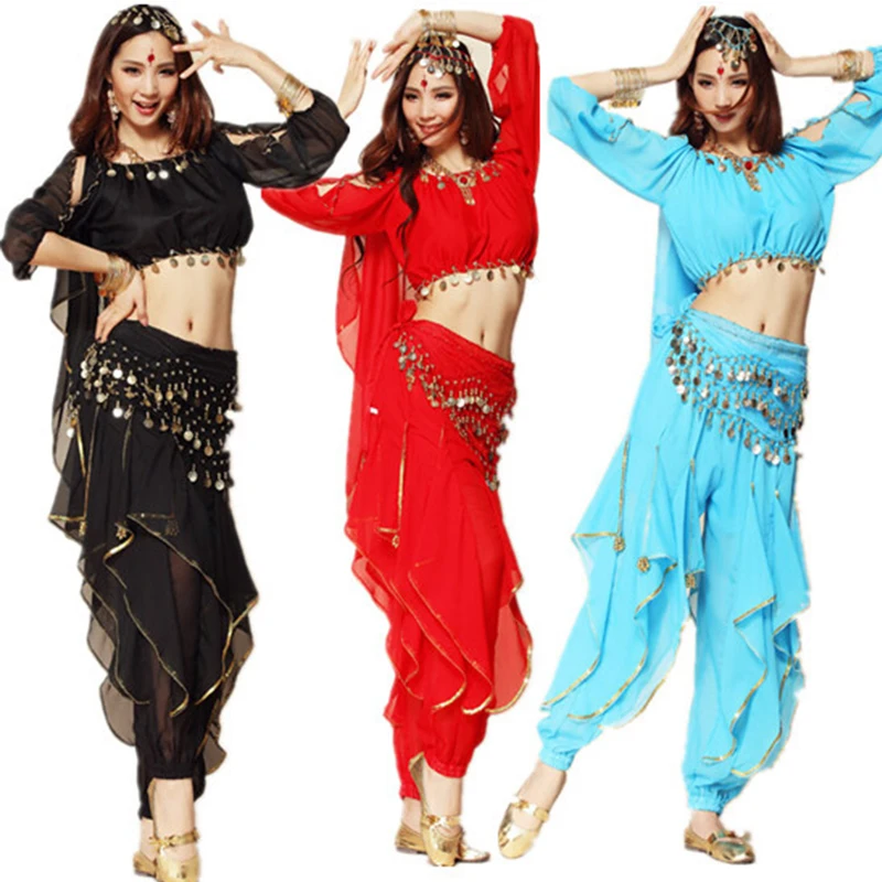 New Style Belly Dance Clothes Costume Belly Dance Set Indian Dance Wear 4pcs M/L long sleeve&Pant&Belt&Headband,8 colors
New Style Belly Dance Clothes Costume Belly Dance Set Indian Dance Wear 4pcs M/L long sleeve&Pant&Belt&Headband,8 colors