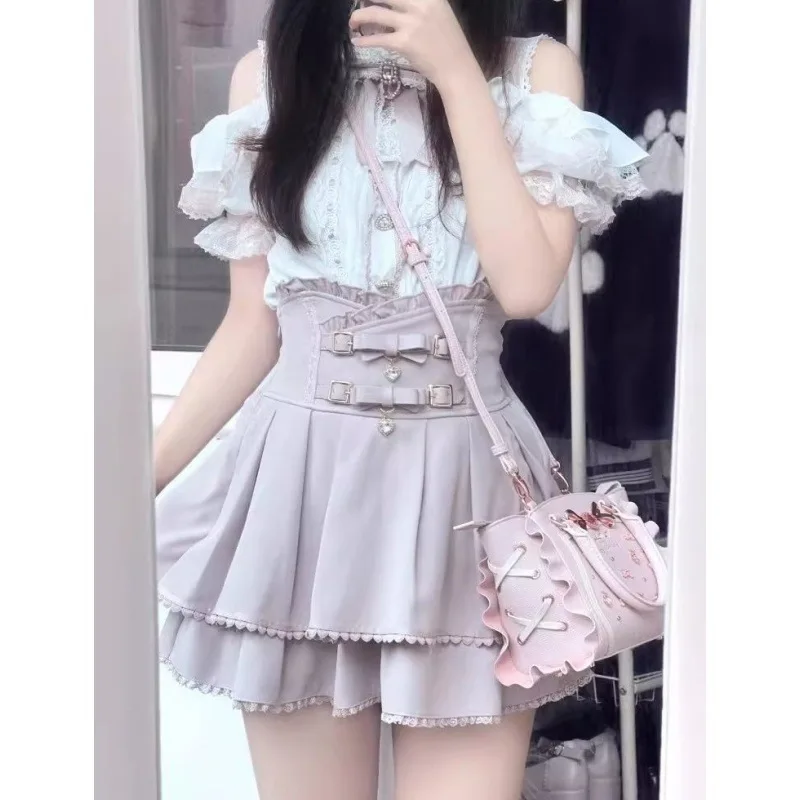 Sweet two-piece dress summer women's bow lace off-the-shoulder shirt + skirt Japanese wear women's
Sweet two-piece dress summer women's bow lace off-the-shoulder shirt + skirt Japanese wear women's