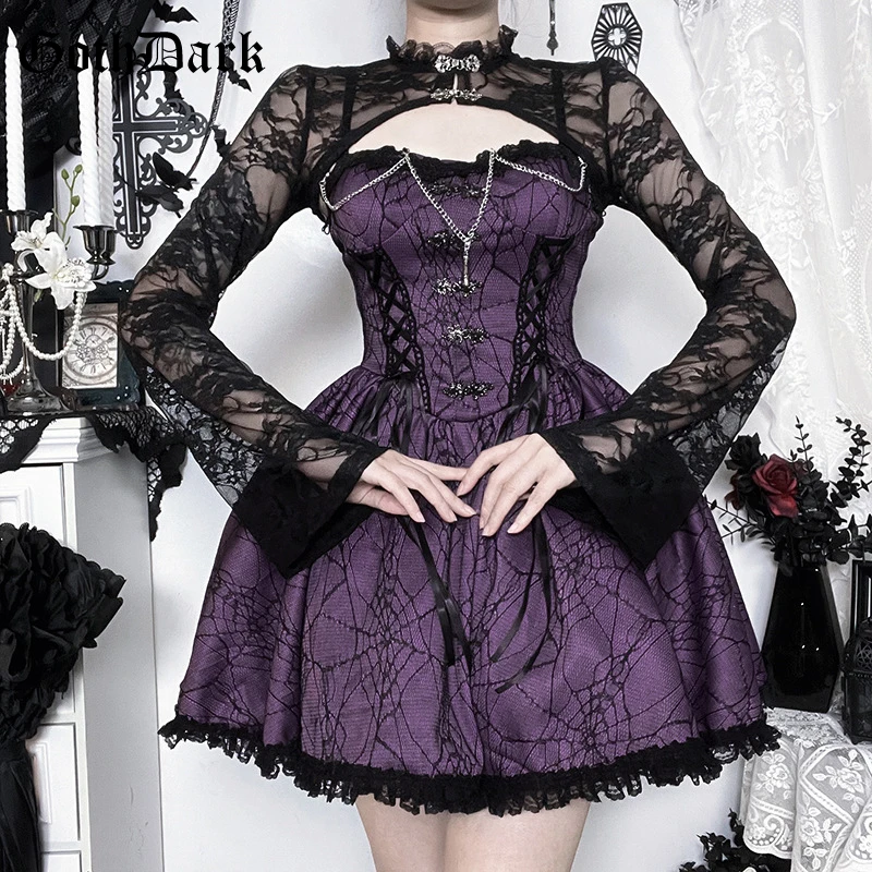 Goth Dark Gothic Lolita Women's Series Hight Waist Corset-style Puffed Skirt Loween Polyester High Waist Purple Dress
Goth Dark Gothic Lolita Women's Series Hight Waist Corset-style Puffed Skirt Loween Polyester High Waist Purple Dress