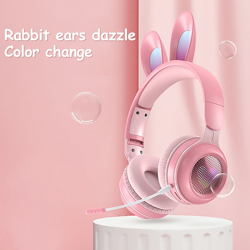 New Wireless Headphones Rabbit Ear Headphones with Microphone Cute Girl Music Bluetooth Headphones for Kids Gaming Headphones
New Wireless Headphones Rabbit Ear Headphones with Microphone Cute Girl Music Bluetooth Headphones for Kids Gaming Headphones