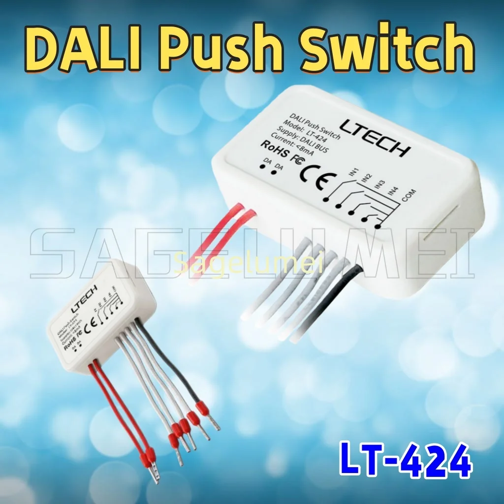 LT-424 DALI Кнопочный переключатель 6 в 1, функция LTECH Dali Bus Control, низковольтный переключатель включения/выключения, светодиодный переключатель для полосового освещения
LT-424 DALI Кнопочный переключатель 6 в 1, функция LTECH Dali Bus Control, низковольтный переключатель включения/выключения, светодиодный переключатель для полосового освещения