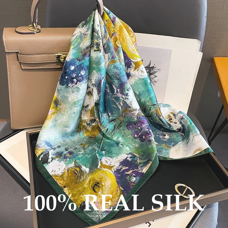 New 100% Real Silk 65cm Square Scarf Women Small Floral Design Soft Lightweight Luxury Fashion Shawl Wraps Hijab Bandana Scarves
New 100% Real Silk 65cm Square Scarf Women Small Floral Design Soft Lightweight Luxury Fashion Shawl Wraps Hijab Bandana Scarves