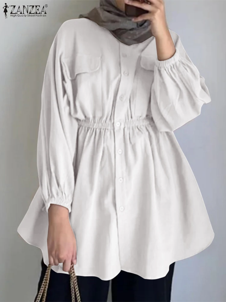 Muslim Fashion Blouse ZANZEA Women Long Sleeve Shirt Causal Tops Turkey Abaya Islamic Clothing Solid Loose Button Blusas Femme
Muslim Fashion Blouse ZANZEA Women Long Sleeve Shirt Causal Tops Turkey Abaya Islamic Clothing Solid Loose Button Blusas Femme