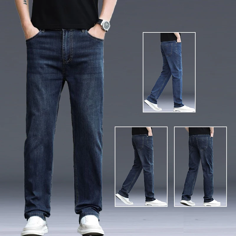 Autumn Daily Versatile Casual Blue-Gray Trousers Men Thin Breathable Elasticity Jeans Men Loose Straight Basic Style Denim Pants
Autumn Daily Versatile Casual Blue-Gray Trousers Men Thin Breathable Elasticity Jeans Men Loose Straight Basic Style Denim Pants