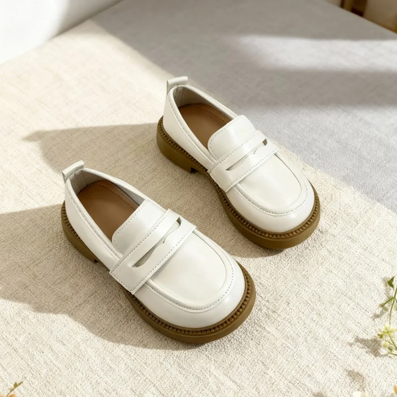 Kids School Leather Shoes Round Toe Thick Sole Children Slip on Loafers Soft Solid Color Little Girls Uniform Mary Jane Shoes
Kids School Leather Shoes Round Toe Thick Sole Children Slip on Loafers Soft Solid Color Little Girls Uniform Mary Jane Shoes