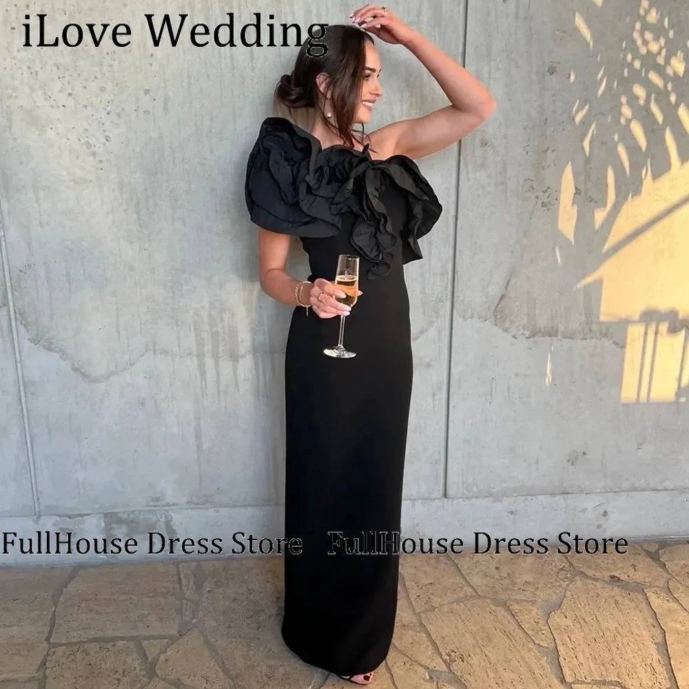 Customized One Shoulder Evening Dresses Ruffles Black Sheath Backless Party Dress Jersey Sleeveless Prom Night Gowns Long
Customized One Shoulder Evening Dresses Ruffles Black Sheath Backless Party Dress Jersey Sleeveless Prom Night Gowns Long