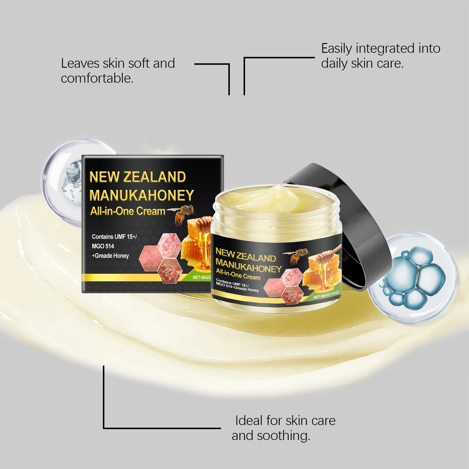 Bee Venom Body Care Cream Firm Skins Repair Damage Relieve Discomfort Improving Roughness Enhance Elasticity Skin Soothing Cream
Bee Venom Body Care Cream Firm Skins Repair Damage Relieve Discomfort Improving Roughness Enhance Elasticity Skin Soothing Cream