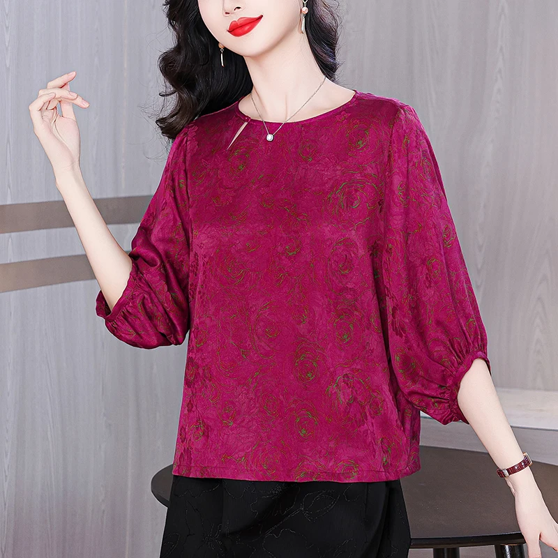 2025 Summer Vintage Print Silk Hepburn Tops and Blouses Spring Casual Office Lady Loose Print Shirt Elegant Bodycon Blouses
2025 Summer Vintage Print Silk Hepburn Tops and Blouses Spring Casual Office Lady Loose Print Shirt Elegant Bodycon Blouses
