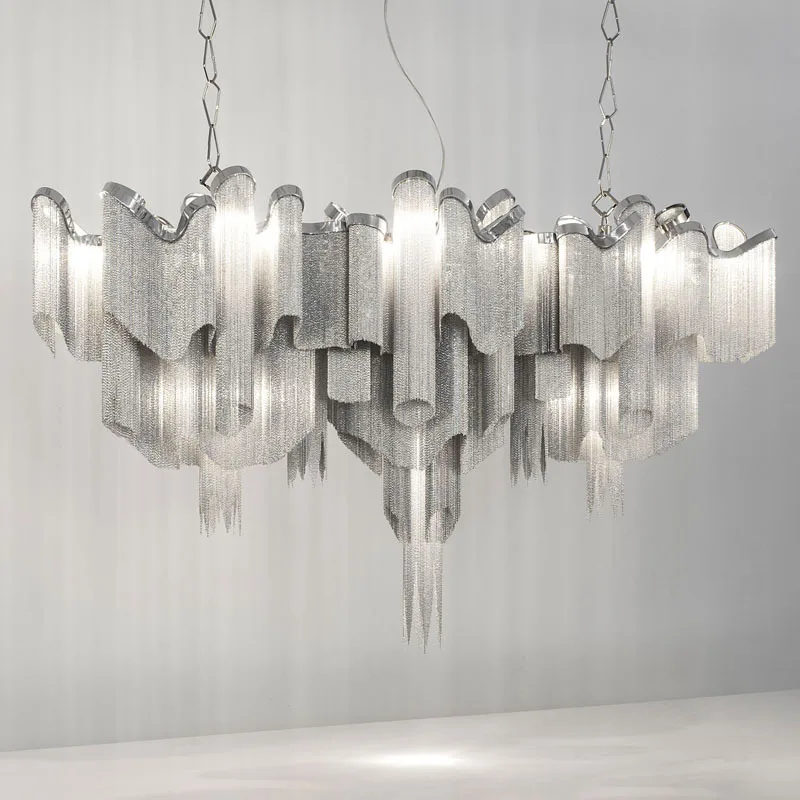 Hotel lobby front desk European and American light luxury aluminum chandelier light high-end restaurant clothing store decoratio
Hotel lobby front desk European and American light luxury aluminum chandelier light high-end restaurant clothing store decoratio