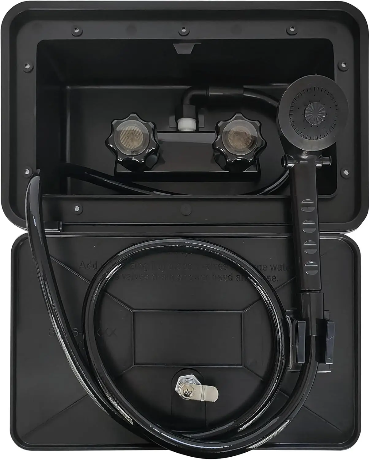 RV Exterior Shower Box Kit RV Outdoor Shower with Camper RV Outside Showers Faucet Valve + Coiled Hose + Sprayer Head + Lock
RV Exterior Shower Box Kit RV Outdoor Shower with Camper RV Outside Showers Faucet Valve + Coiled Hose + Sprayer Head + Lock