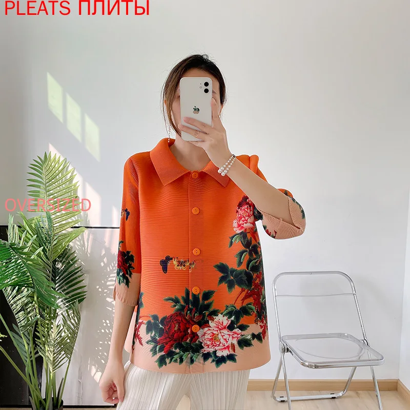 Floral Vintage Single-breasted Miyak Pleated Jacket Women Spring Turndown Collar Elegant Outerwear Female Casual Tops Clothes
Floral Vintage Single-breasted Miyak Pleated Jacket Women Spring Turndown Collar Elegant Outerwear Female Casual Tops Clothes