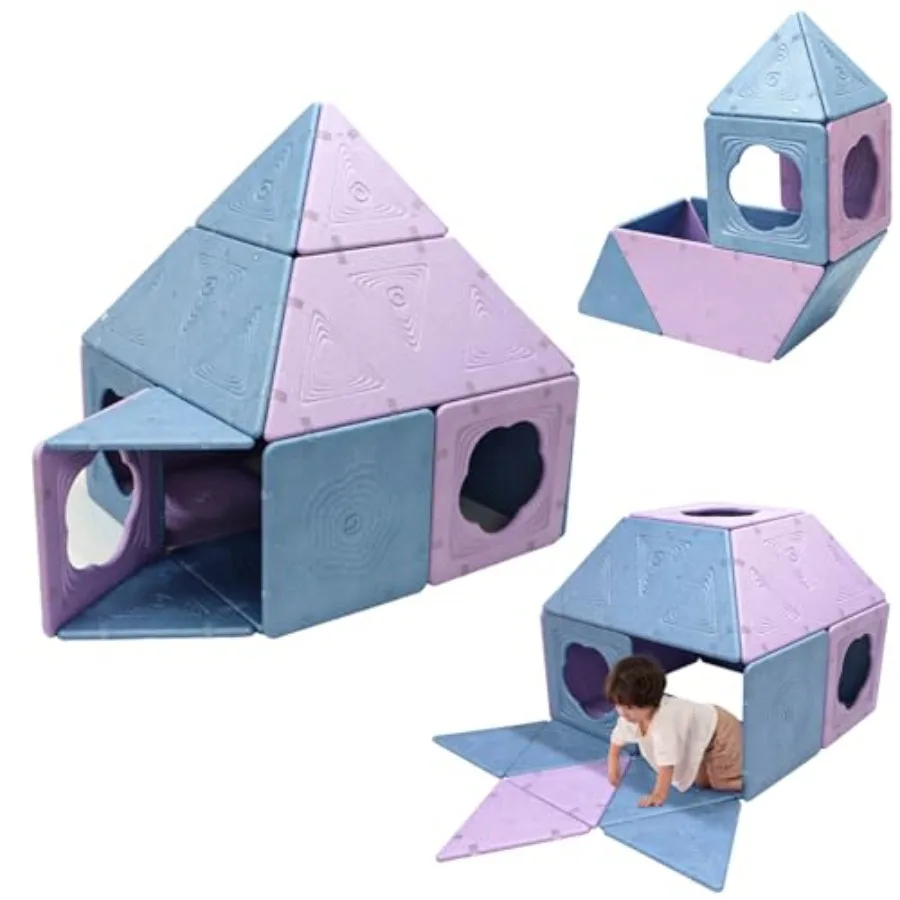 18-Piece Magnetic Fort Building Kit for Indoor Play, Lightweight ABS Panels with Built-in Neodymium Magnets, Gray and Blue Modu
18-Piece Magnetic Fort Building Kit for Indoor Play, Lightweight ABS Panels with Built-in Neodymium Magnets, Gray and Blue Modu