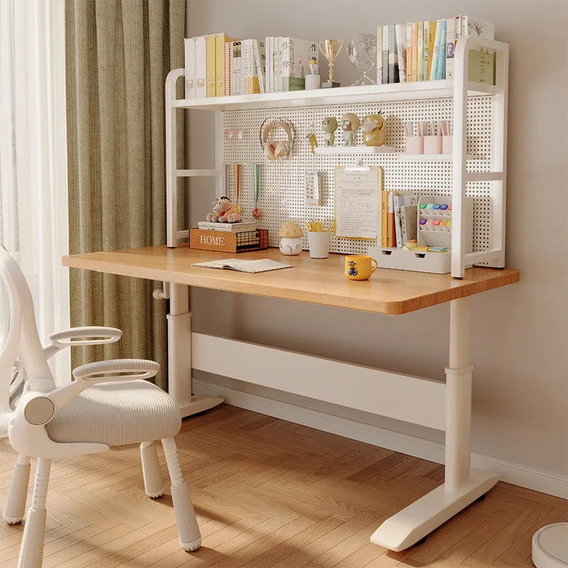Learning children's solid wood desk bookshelf integrated writing home computer can lift the table
Learning children's solid wood desk bookshelf integrated writing home computer can lift the table