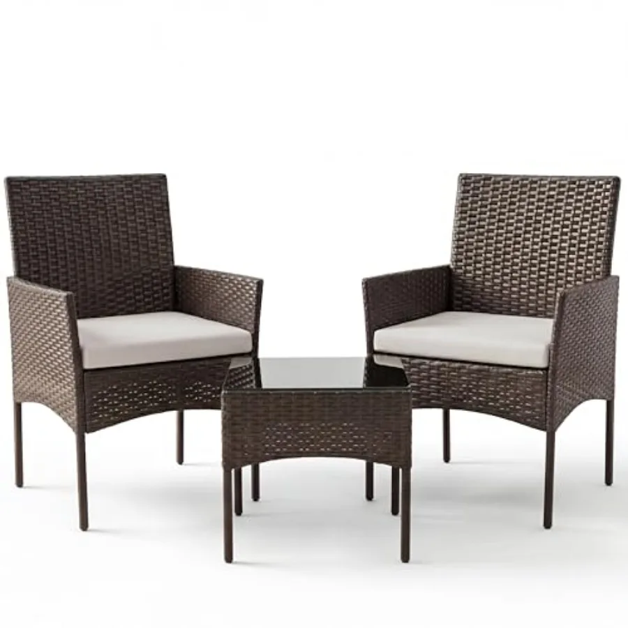 Patio Furniture Set, All-Weather Outdoor Conversation Set with Removable Cushions and Tempered Glass Table, Small Bistro Set fo
Patio Furniture Set, All-Weather Outdoor Conversation Set with Removable Cushions and Tempered Glass Table, Small Bistro Set fo