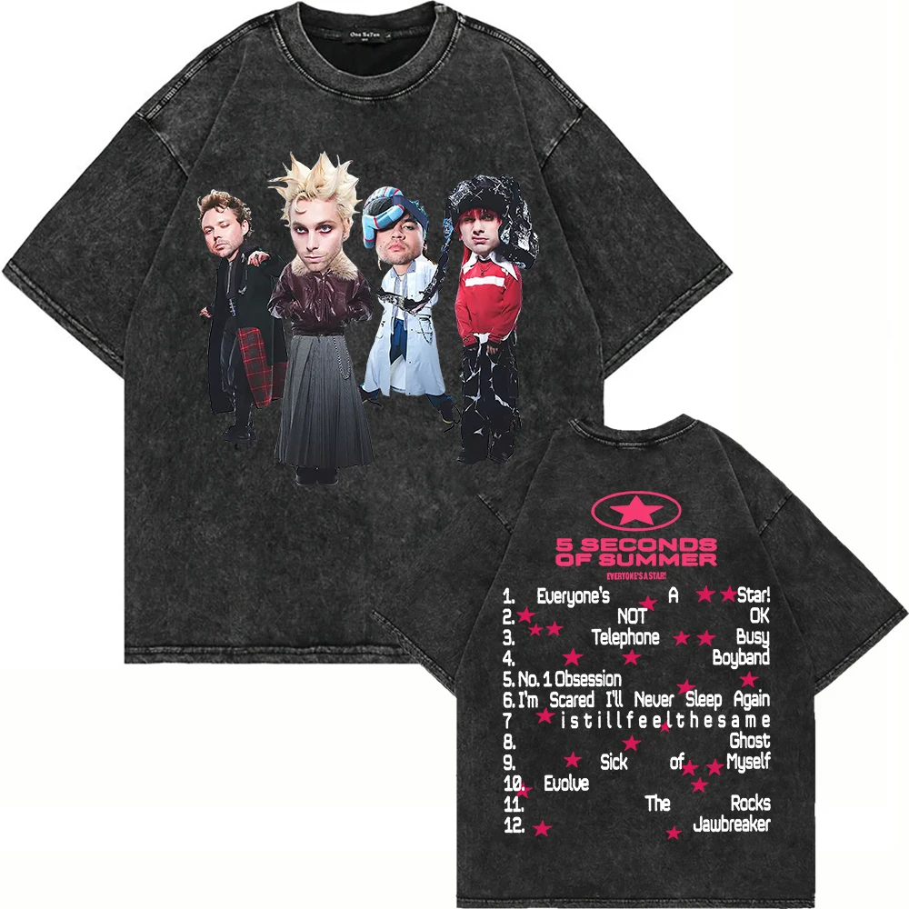 New Cotton Vintage Washed 5 Seconds of Summer Everyone’s A Star World Tour 2026 T Shirt Men_Women Oversize Loose Acid Wash Tees
New Cotton Vintage Washed 5 Seconds of Summer Everyone’s A Star World Tour 2026 T Shirt Men_Women Oversize Loose Acid Wash Tees