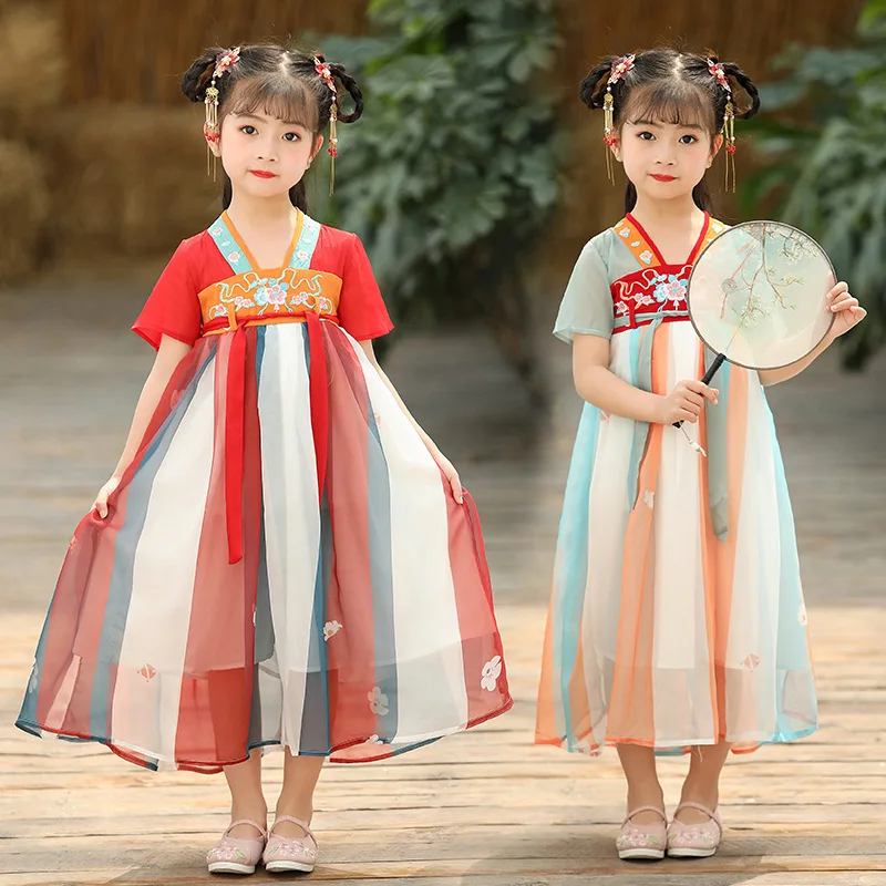 Short Sleeve Summer New Kids Tang Suit Girls Perform Costumes Children Chinese Lovely Embroidery Ancient Hanfu
Short Sleeve Summer New Kids Tang Suit Girls Perform Costumes Children Chinese Lovely Embroidery Ancient Hanfu