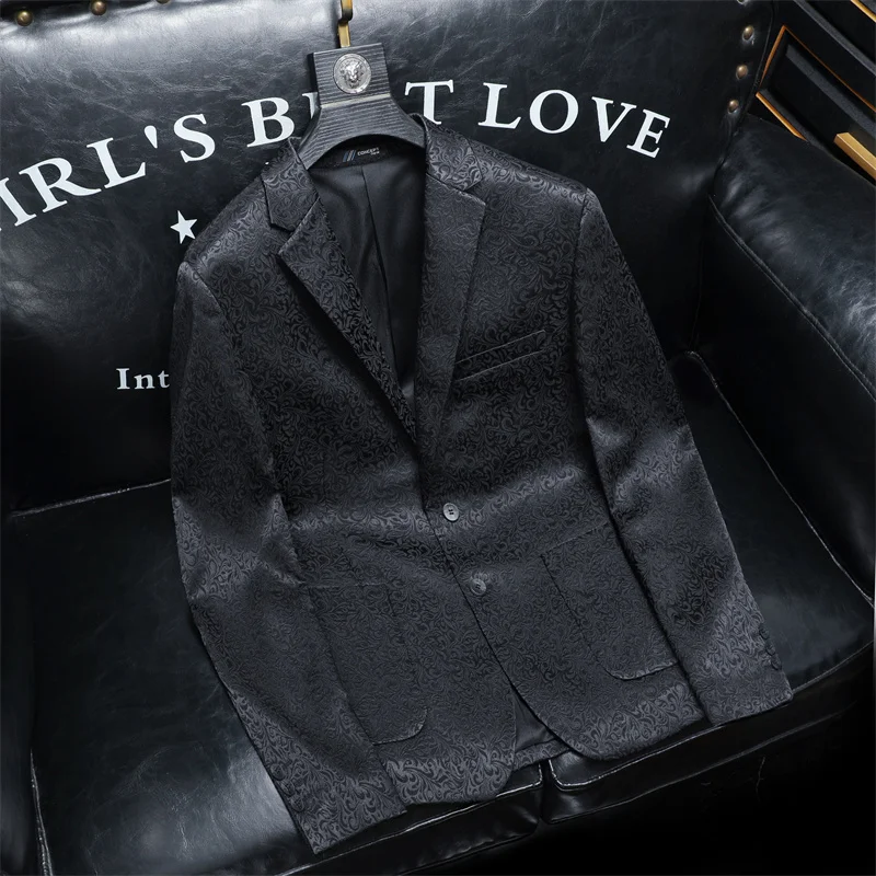 Silky Jacquard Exquisite Blazers For Men Slim Fit Leisure Trendy Four Seasons Quality Draping Cutting Slim Suits Terno Masculino
Silky Jacquard Exquisite Blazers For Men Slim Fit Leisure Trendy Four Seasons Quality Draping Cutting Slim Suits Terno Masculino