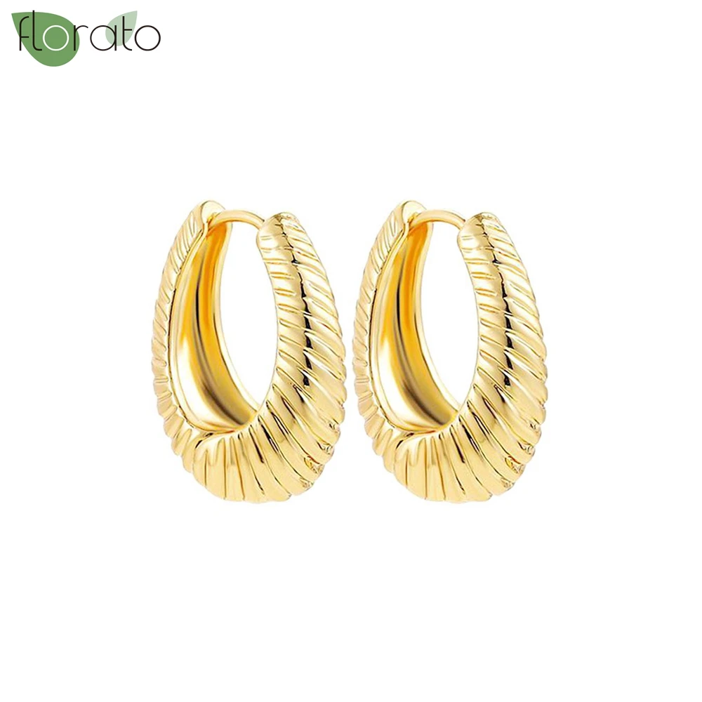 925 Silver Needle Fashion Glossy Chunky Hoop Earrings for Women Gold Plated Thick Texture Circle Earring Vintage Jewelry Gift
925 Silver Needle Fashion Glossy Chunky Hoop Earrings for Women Gold Plated Thick Texture Circle Earring Vintage Jewelry Gift